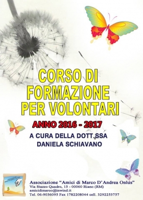 Incontri Corso di Formazione  anno 2016/2017 - Amici Di Marco D'Andrea Onlus